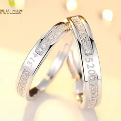 100% кольца из стерлингового серебра 925 для женщин Digita Циркон пара Открытое кольцо мужчин Femme ювелирные украшения студент подарок