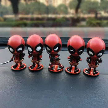 

Automobile Car Decoration Shaking Head Figurine Doll Ornament Deadpool Auto Interior Home Decor Car Accessories Gift