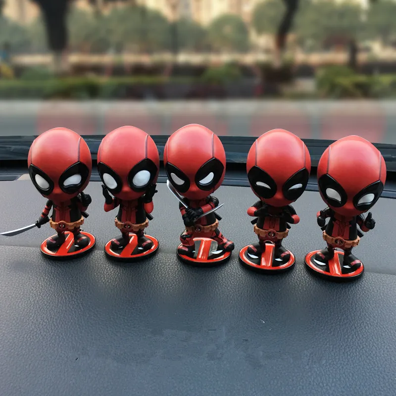  Automobile Car Decoration Shaking Head Figurine Doll Ornament Deadpool Auto Interior Home Decor Car