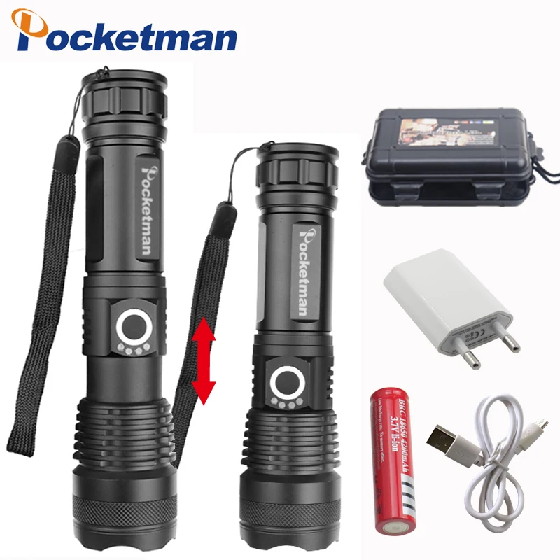 

30000 lumens Lamp xhp50.2 most powerful flashlight usb Zoom led torch xhp50 18650 or 26650 Rechargeable battery hunting