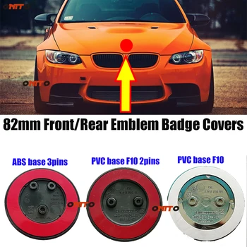 

82MM Blue white Car Front Hood Emblem Auto Rear Trunk Badge Head Bonnet label F10 ABS/PVC base 2/3pins for F10 E60 E90 F15 F30