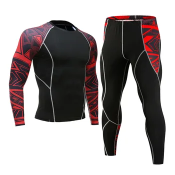 

Winter Thermal Underwear Set Men's Sportswear Running Training Warm Base Layer Compression Tights Jogging Suit Men's Gym MMA
