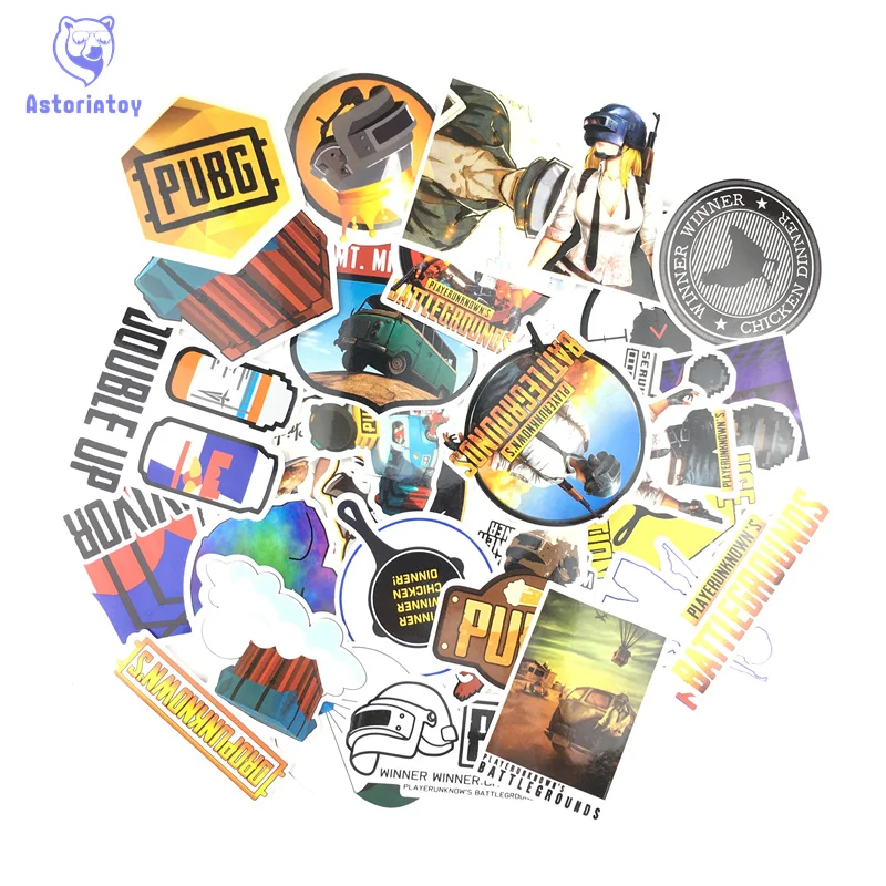 

29pcs/lot Playerunknown's Battlegrounds PUBG sticker refrigerator skateboard trolley case decals backpack Tables waterproof PVC