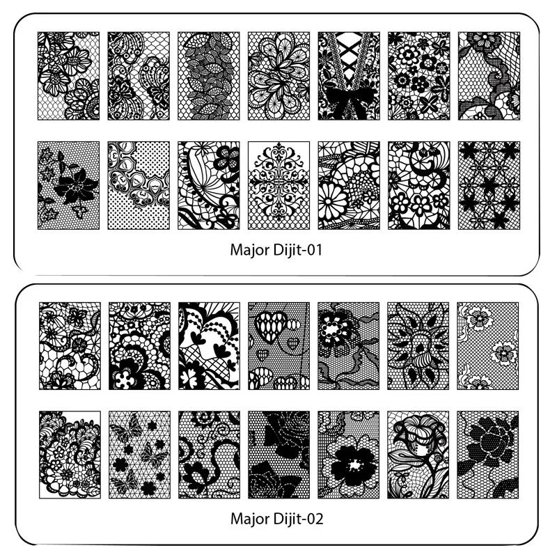 Высококачественный шаблон для маникюра, 6,5*12,5 см, штамповочные пластины для ногтей, диск для переноса изображения, шаблон для MajorDijit, инструменты для ногтей DIY, 1 шт
