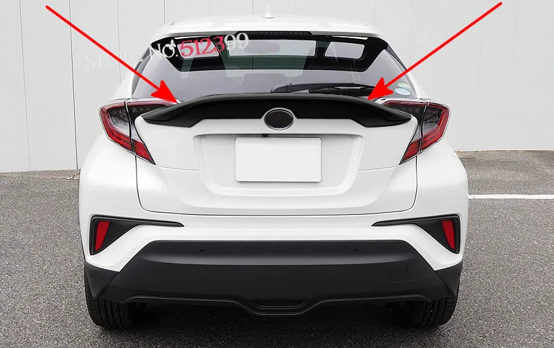 

Car Wing Spoiler Rear Roof Trunk Spoiler Wing Decorative Trim For Toyota C-HR CHR 2016 2017 Black Plastic Accessories