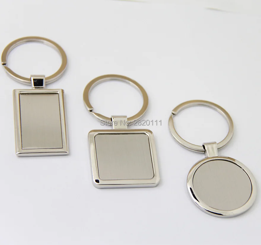 Wholesale 10Pcs пустые металлические брелки для ключей рекламные с логотипом лазерные