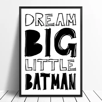 

Dream Big Little Batman Poster Minimalist Art Canvas Print Wall Decor No Frame