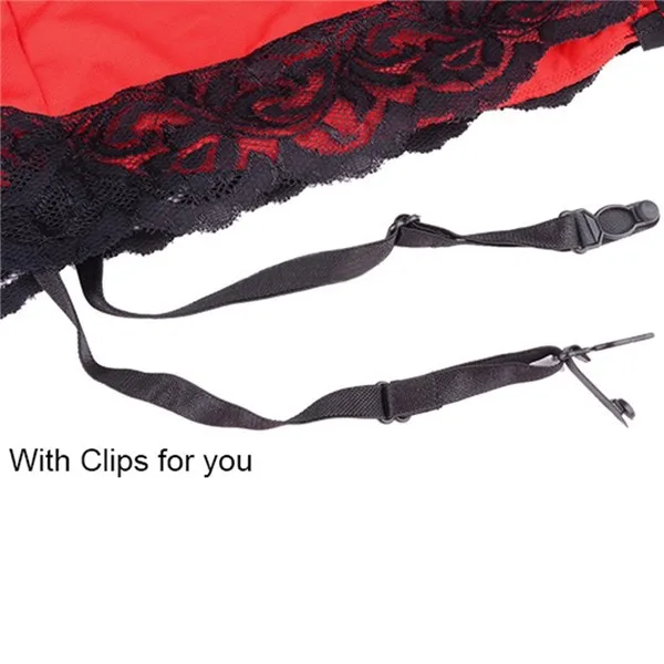 Women Red Lace Dress Sleepwear +G-string Sexy Teddies Lingerie 6 Women Red Lace Dress Sleepwear +G-string Sexy Teddies Lingerie 6