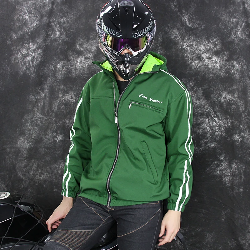 

Men's Motorcycle Riding Protector Jacket with Hood Sport outdoor Jacket breathable