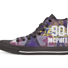 Парусиновая обувь с высоким берцем для футболиста в морском стиле; обувь для прогулок на заказ