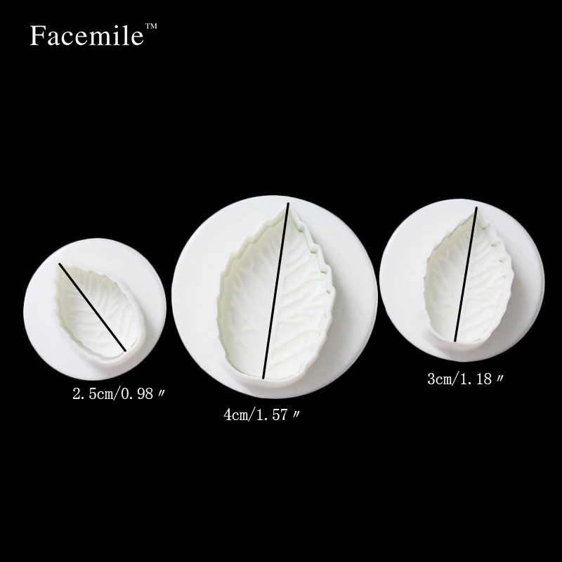 Facemile 3 шт. помадка Роза Форма листья резак для торта печенье сахарная основа
