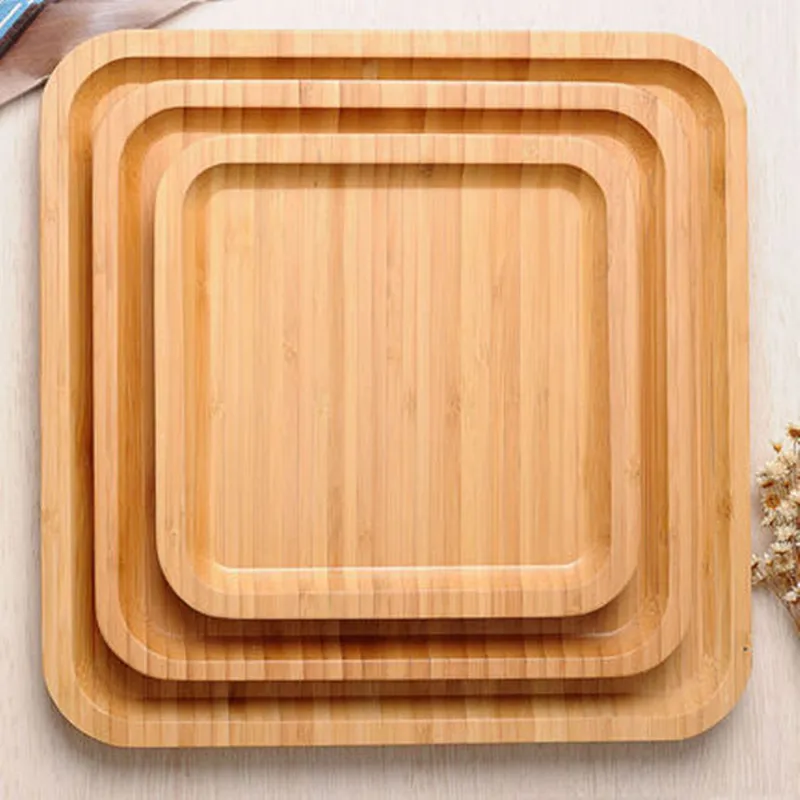 

Square Wood Tea Tray Living Room Snacks Dried Dish Fruit Tray Candy Plate Dessert Melon Seeds Home Decor