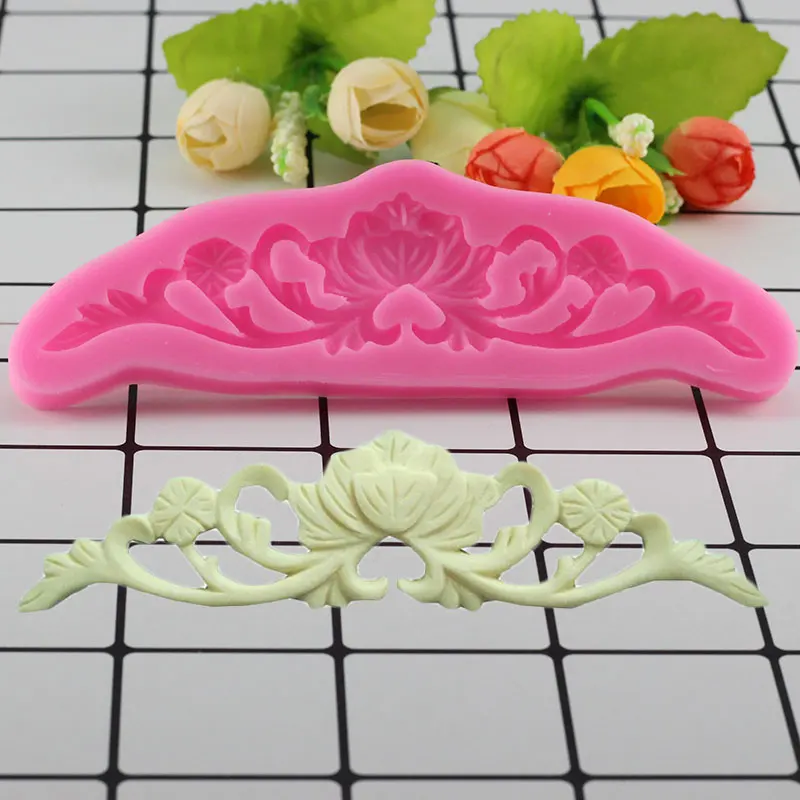 Mujiang DIY цветок кружева силиконовый коврик рельеф торт границы украшения помадки формы для сахара конфеты шоколадные формы для мастики