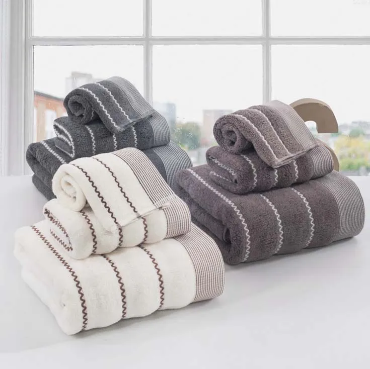 Комплект из 3 предметов хлопок банные полотенца лица комплект супер абсорбент toalha de Banho для ванной 3 вида цветов