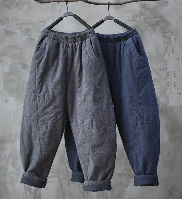 2018 Winter slacks pantalon femme harem pant loose cotton-padded women trousers warm good quality clothing 1