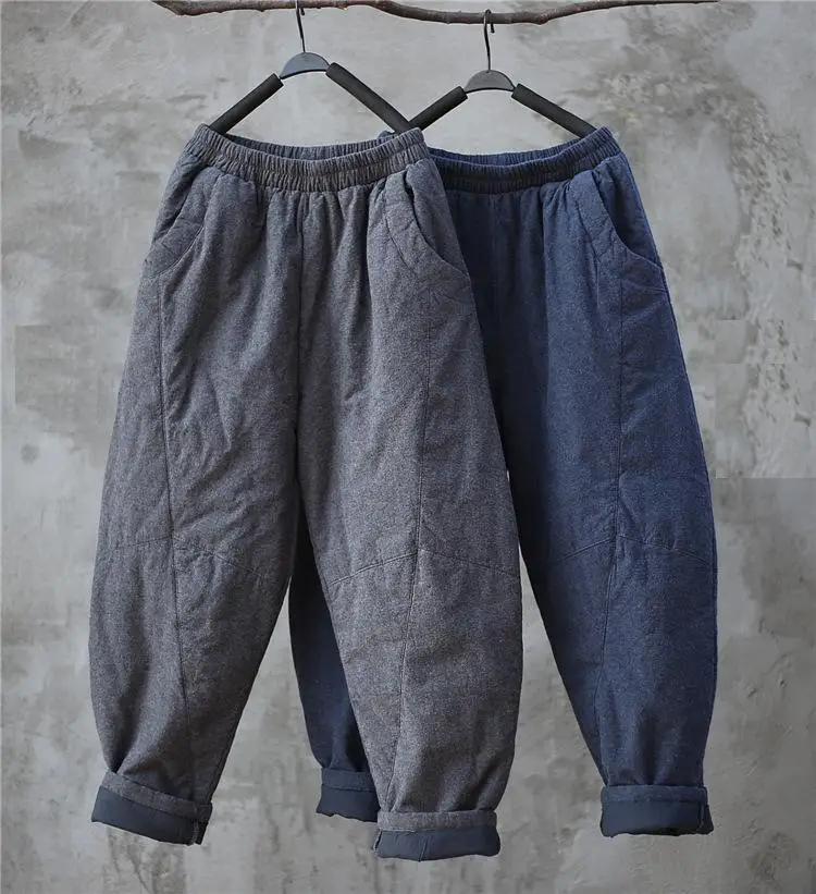 2018 الشتاء بنطلون pantalon فام سراويل نسائية فضفاض القطن مبطن النساء السراويل الدافئة نوعية جيدة الملابس
