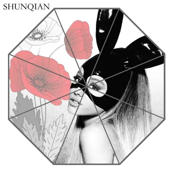 

P# Ariana Grande Umbrella Custom Printing Foldable Sun Rain Travel Umbrella Non-Automatic Decorative High-Quality Umbrella