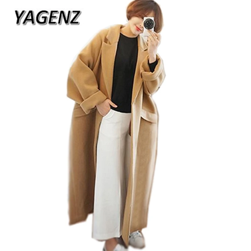 Épais black À Manches Qualité X Femmes De Chauds Haute Dames Colour Corée Lâche Longues Laine Casual Veste Hiver Manteaux Femme Vestes camel Caramel long gA8nq7ga