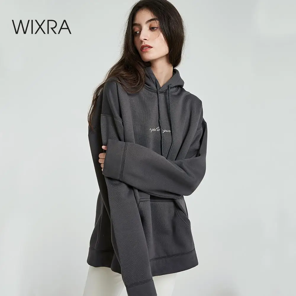 

Wixra Women Casual Sweatshirts Letter Print Long Sleeve Oversize Hoodies Tops 2019 Autumn Spring Pullover Tops