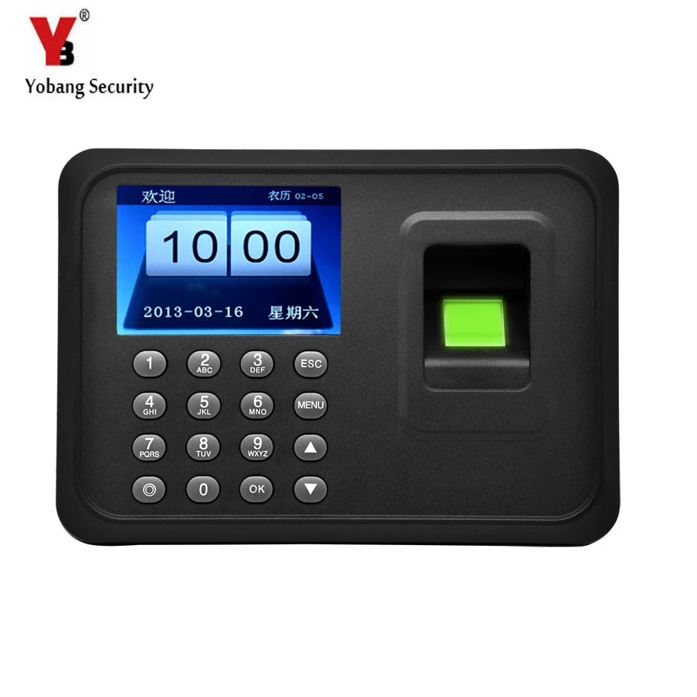 YobangSecurity 3 5 дюймовый TFT биометрический сканер отпечатков пальцев часы времени