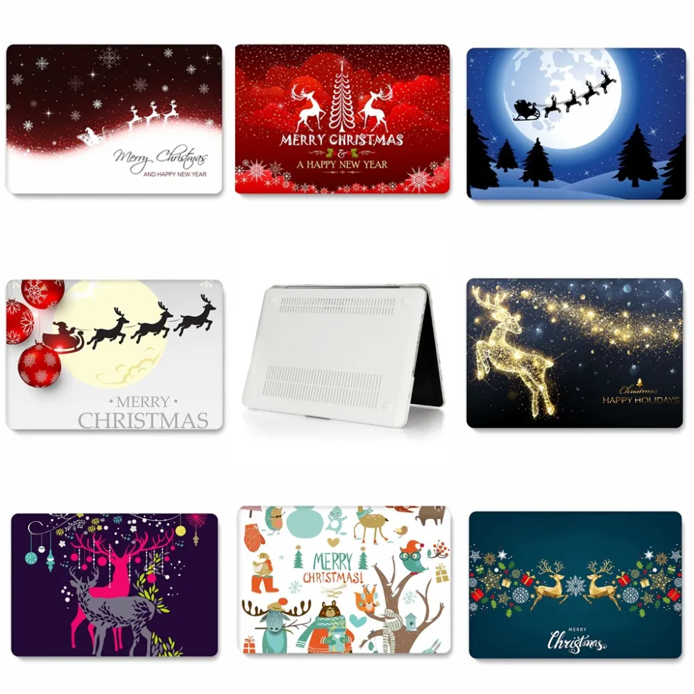 Christmas Printing Drawing Hard Case Cover For Apple macbook Air 11 13 Pro Retina 12 laptop case For Macbook 15 Touch bar 13