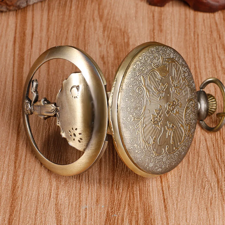 Free Shipping Little Prince Blue Planet Designer Child Kid Carving Half Hunter Quartz Pocket Watch Boy Girl Special Gift  (17)