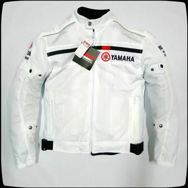 

summer mesh clothing Street Motorcycle Riding Casual jacket For yamaha back reflective strip design Black/White Jackets Chaque P