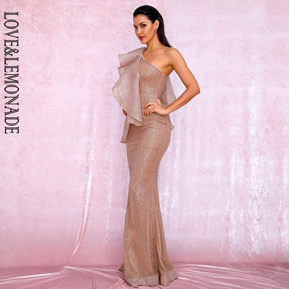 LOVE&LEMONADE Sexy One Shoulder Ruffled Stitch