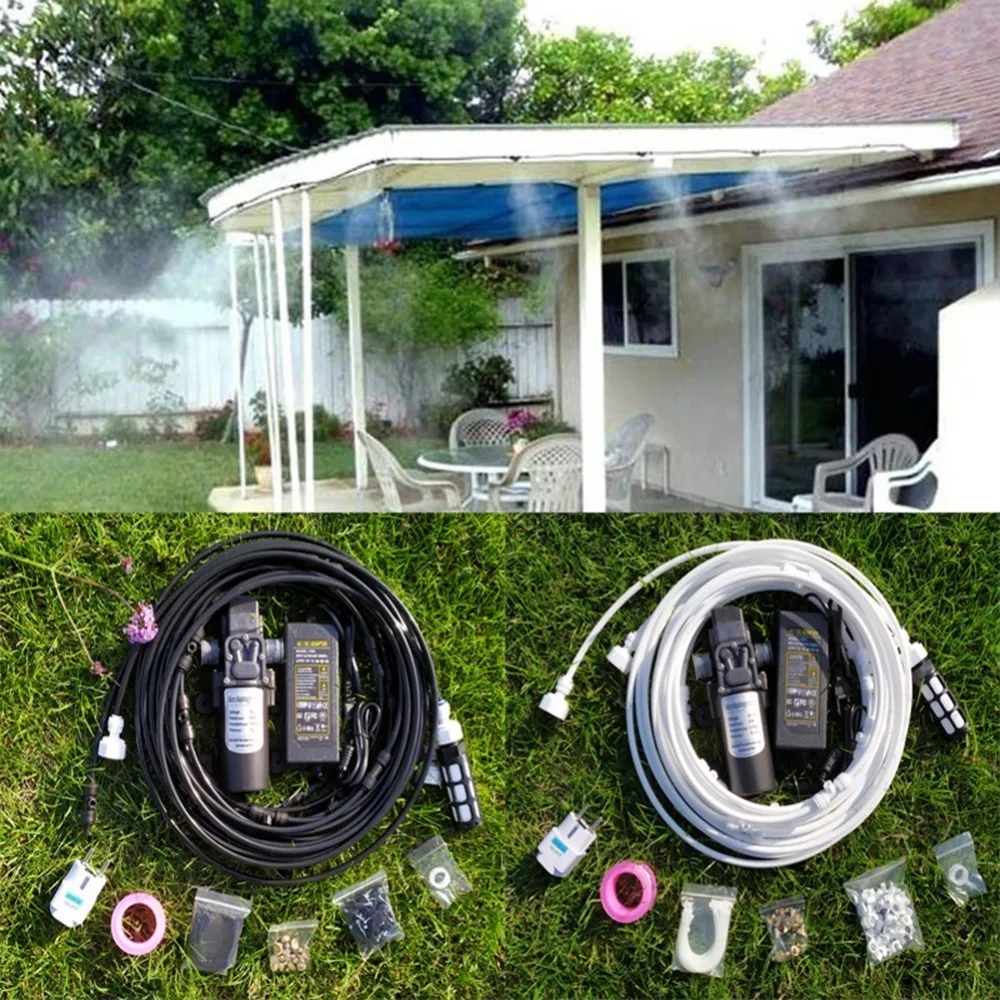 

12V Misting Pump 160PSI High Pressure Booster Diaphragm Water Pump Sprayer 20-40ft With 6-16pcs Misting Nozzles