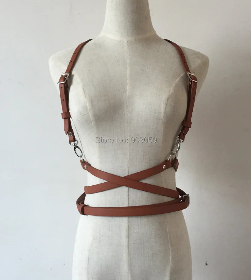 Модные трехслойные ремни из искусственной кожи с ремешками на ремне, подвязки в стиле панк Харадзюку