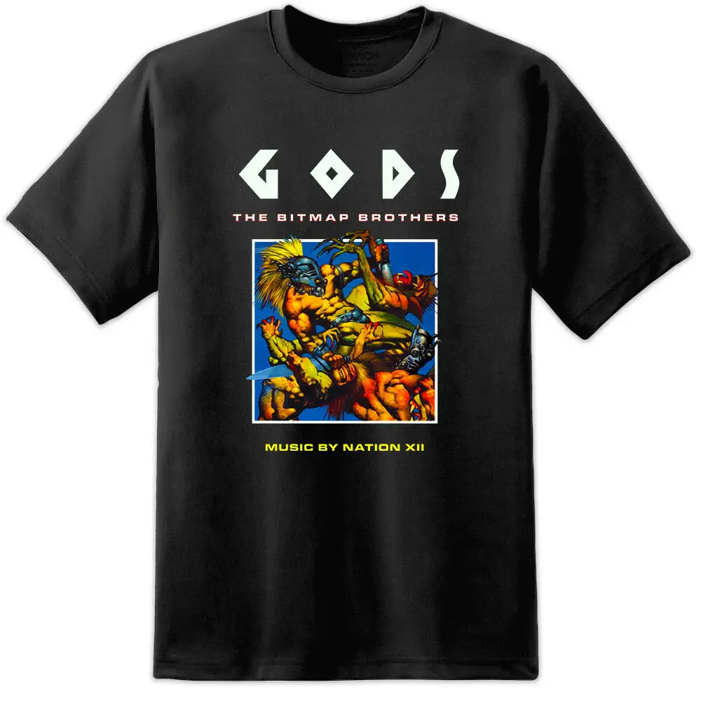 

Lic. Bitmap Brothers Gods Game Cover T Shirt Retro Amiga Unisex Tees