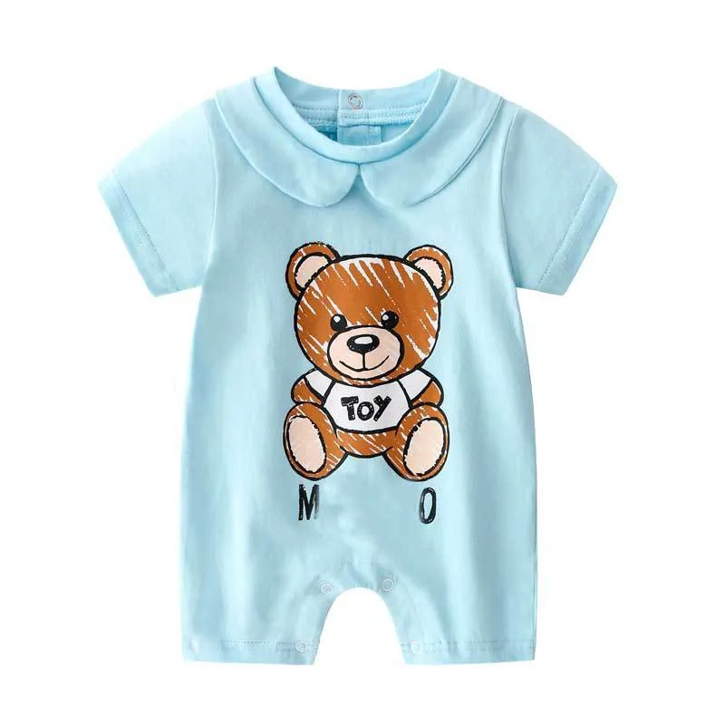  2019 Summer Baby Boy Romper Short Sleeve Cotton Infant Jumpsuit Cartoon Printed Baby Girl Rompers N