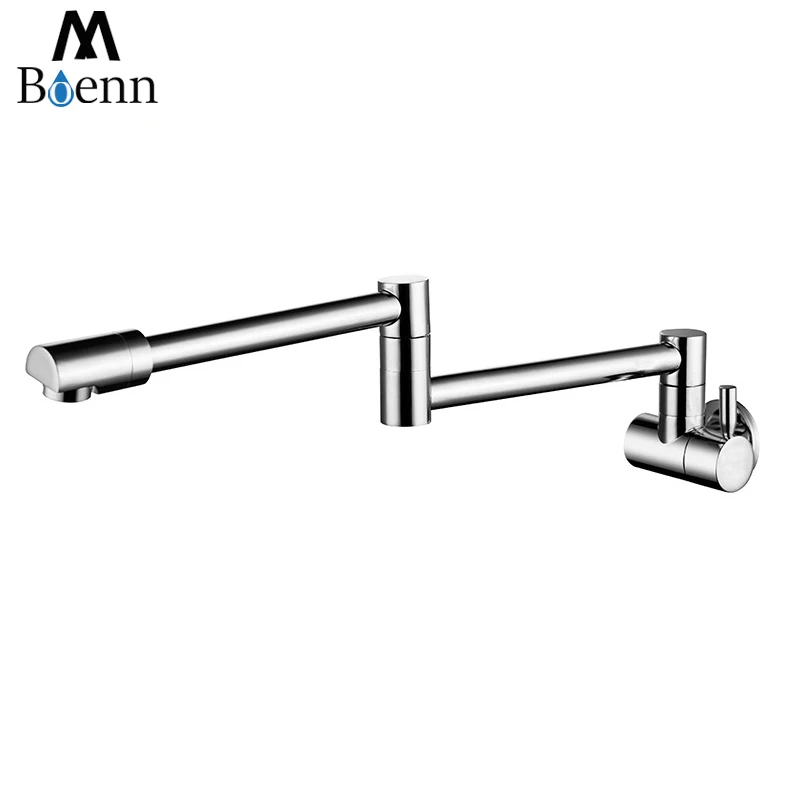Brass Lead-free Folding Kitchen Faucet Mixer 360 Degree Swivel Single Handle Brushed Kitchen Sink Taps Chrome Wall Mounted Tap Brass Lead-free Folding Kitchen Faucet Mixer 360 Degree Swivel Single Handle Brushed Kitchen Sink Taps Chrome Wall Mounted Tap