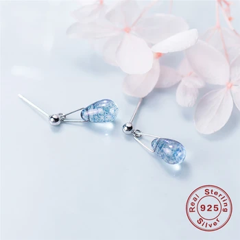 

BOAKO 925 Sterling Silver Earrings Water Drop Shape Stud Earrings for Women Wedding Earings Jewelry pendientes mujer moda 2018