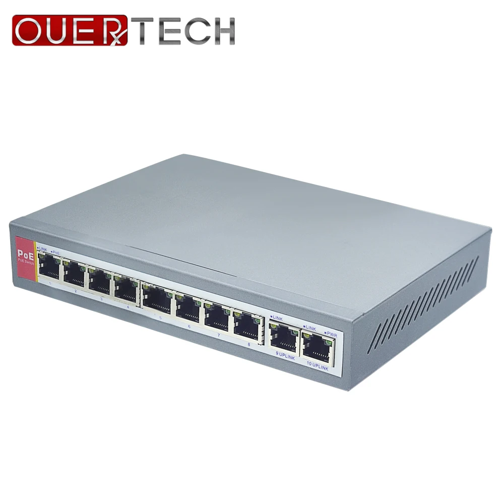 IEEE802.3af 8+ 2 порта PoE коммутатор для ip-камеры мощность по Ethernet PoE и Оптическая передача для ip-камеры системы сетевые переключатели