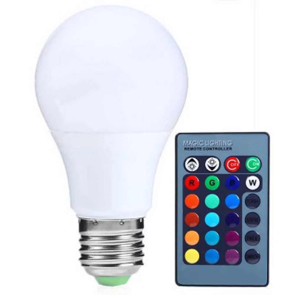 AC85 265V Remote Control Bulb 16 Colors Changing 300lm 3W E27 Dimmable