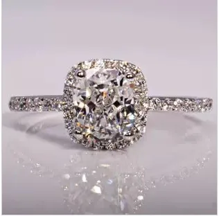 

Sterling Silver 2 Carat Princess Diamant Lovers Ring Artificial Diamant S925 Ring Female NSCD Wedding 925 Ring Bands (BB)