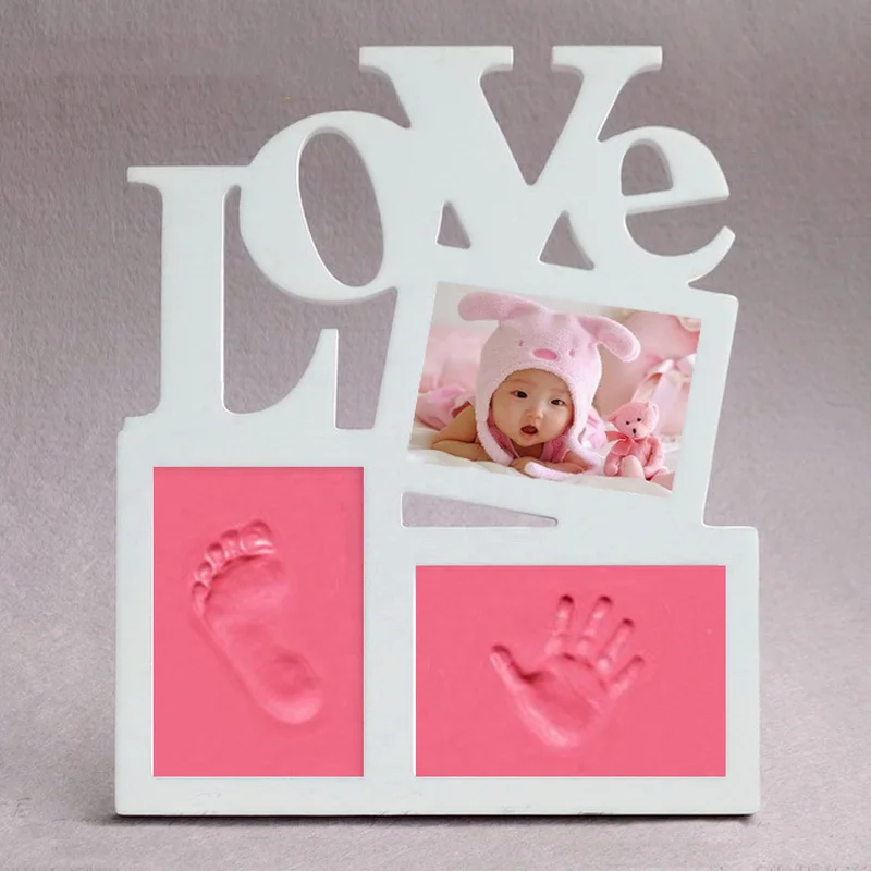 Baby Hand&Foot Print Hands And Feet Mold Maker Solid Wooden Photo Frame With Cover Fingerprint Mud Set Baby Growth Memorial gift Baby Hand&Foot Print Hands And Feet Mold Maker Solid Wooden Photo Frame With Cover Fingerprint Mud Set Baby Growth Memorial gift