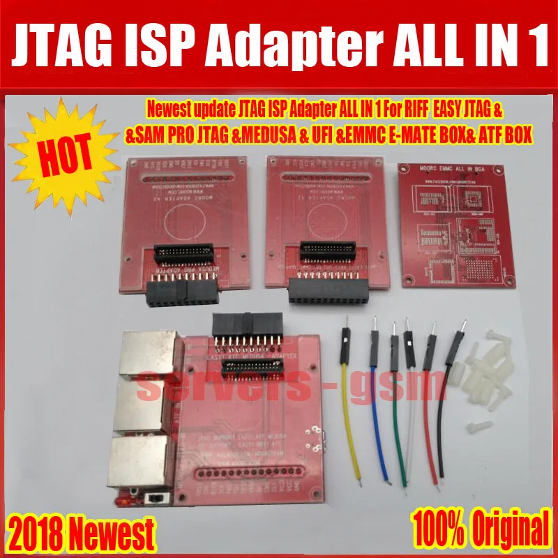 2019 новая версия 100% оригинал JTAG ISP адаптер Все в 1 для RIFF легкий JTAG SAM легкий JTAG Медуза EMMC E-MATE Advance Turbo Flasher программатор коробка Бесплатная