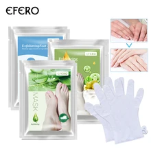Efero 8 пар детская маска для пилинга ступней для ног отшелушивающая маска для ног спа носки для педикюра и маска для рук перчатки увлажняющий уход за руками