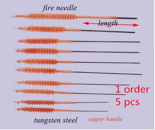 Медицинская косметологическая огненная игла Вольфрамовая стальная игла для массажа игла для иглоукалывания не одноразовая китайская медицинская акупунктура 5 шт
