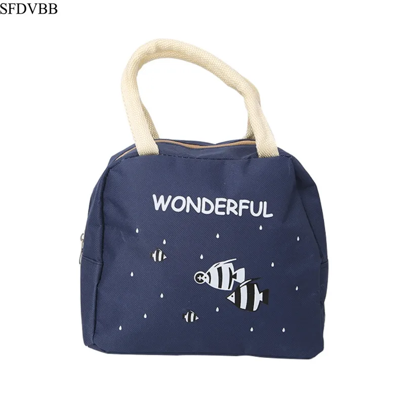 

SFDVBB Lunch Bag Oxford Cloth Cartoon Print Handy Thickness Insulated Picnic Lunch Bags Storage Bag