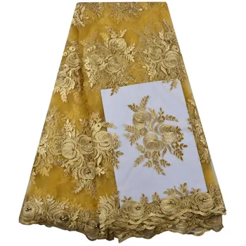 

2019 Latest French Lace Fabrics High Quality Tulle African Laces Fabric For Wedding Nigerian Tulle Lace Material A1342