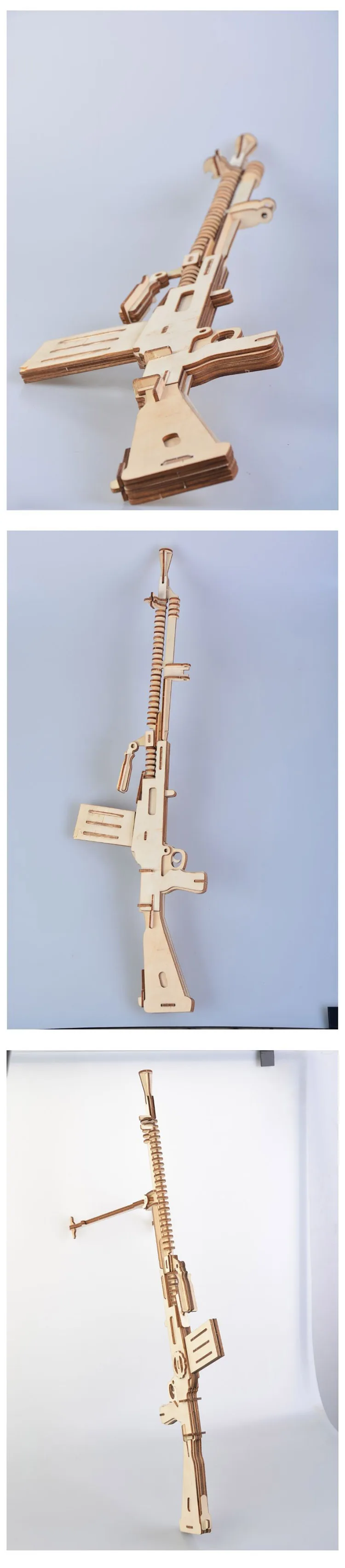 Творческий DIY лазерная резка 3D пулемет деревянный пазл обучающая игрушка игра Сборка игрушки для детей головоломки детские игрушки