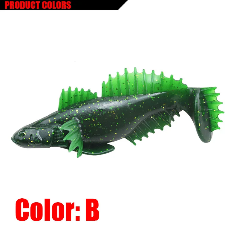 WDAIREN 3D Scanned Soft Fish 10cm 20g Fishing Lure With T-Style Paddle Tail Silicone Bait flanking action Fishing Tackle FA-447