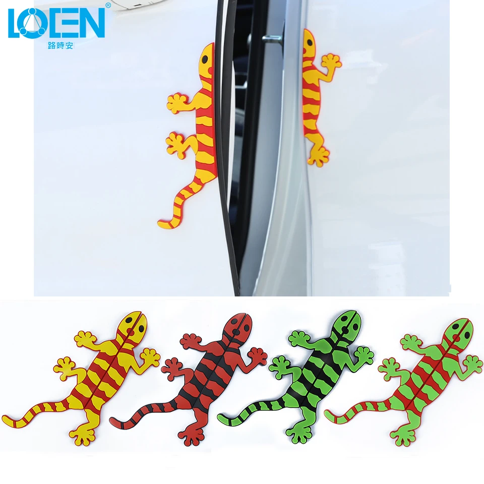 Hewan Resin 3d Lucu Gecko Pintu Mobil Sisi Anit Tabrakan Stiker