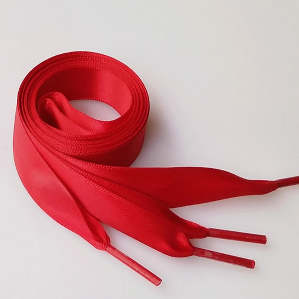 

80cm Flat Satin Ribbon Multicolor Shoelaces Shoe Laces for Sneaker Sport Shoes 2CM Wide 16 Colors High Quality Lacet Hot Sale