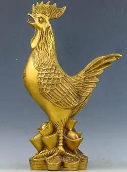 

decoration of the Chinese Zodiac chicken with pure copper and pure copper wind water