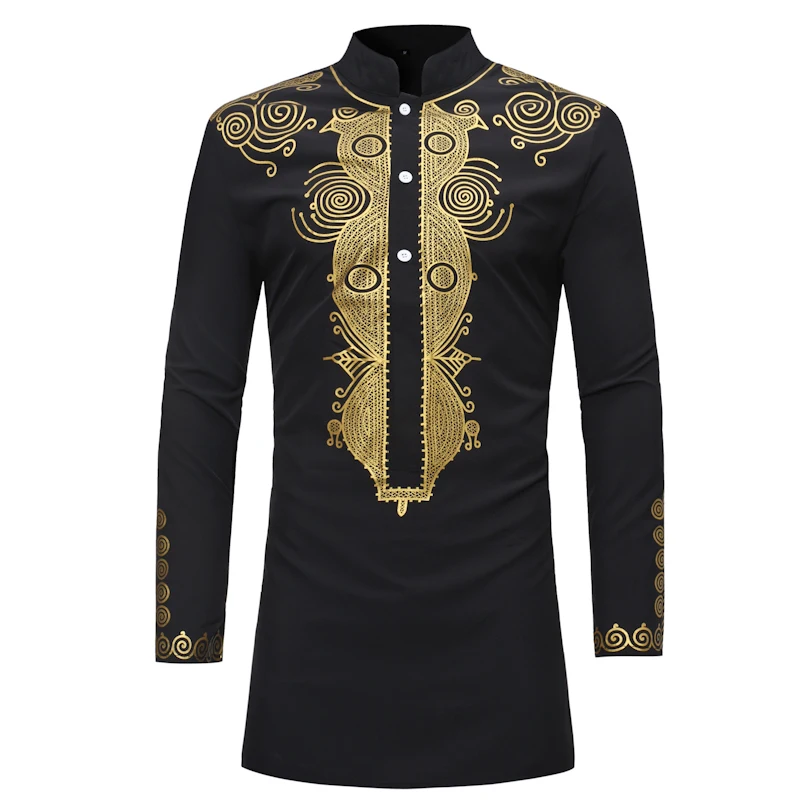 Africa Clothing African Dashiki Traditional Dashiki Maxi Man Shirt Men 2018 Brand New Ethnic Printed Long Line Arican Shirt Men (5)