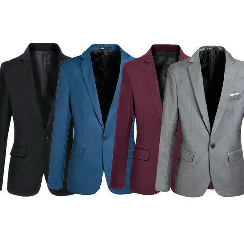 Mens Korean slim fit fashion cotton blazer Suit Jacket black blue plus size M to 3XL Male blazers Mens Coat Mens Korean slim fit fashion cotton blazer Suit Jacket black blue plus size M to 3XL Male blazers Mens Coat